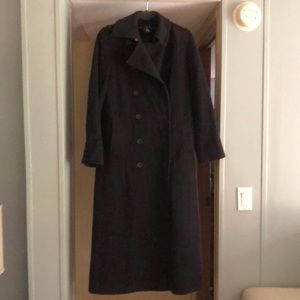 Classic Full Length Calvin Klein Wool Trench Coat